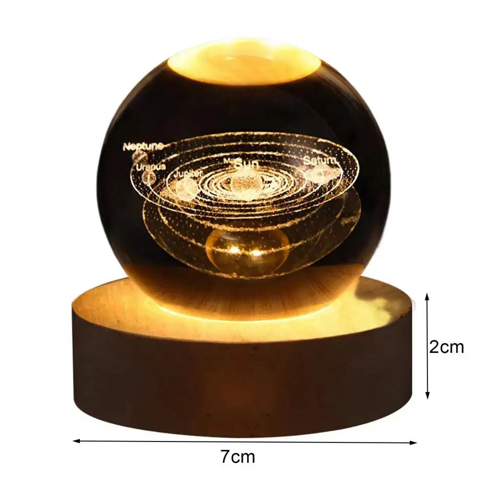 Night Light Soft Light USB Powered Plug And Play Fall Resistant Faux Crystal Ball 3000K Warm Bedside Lamp Home Supply