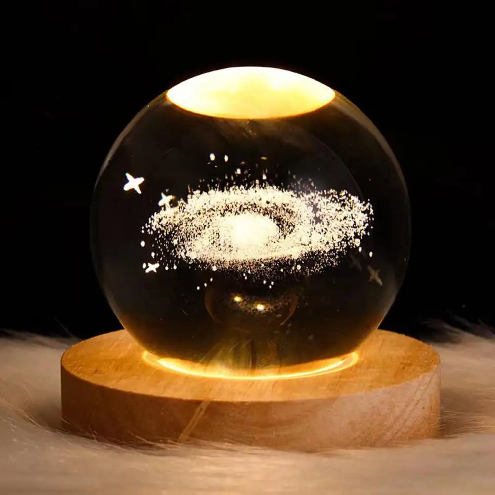 Night Light Soft Light USB Powered Plug And Play Fall Resistant Faux Crystal Ball 3000K Warm Bedside Lamp Home Supply